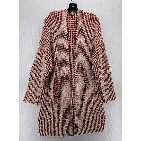 Pol Sweater Small White Open Cardigan Plaid Breathable Duster Preppy - Picture 1 of 10